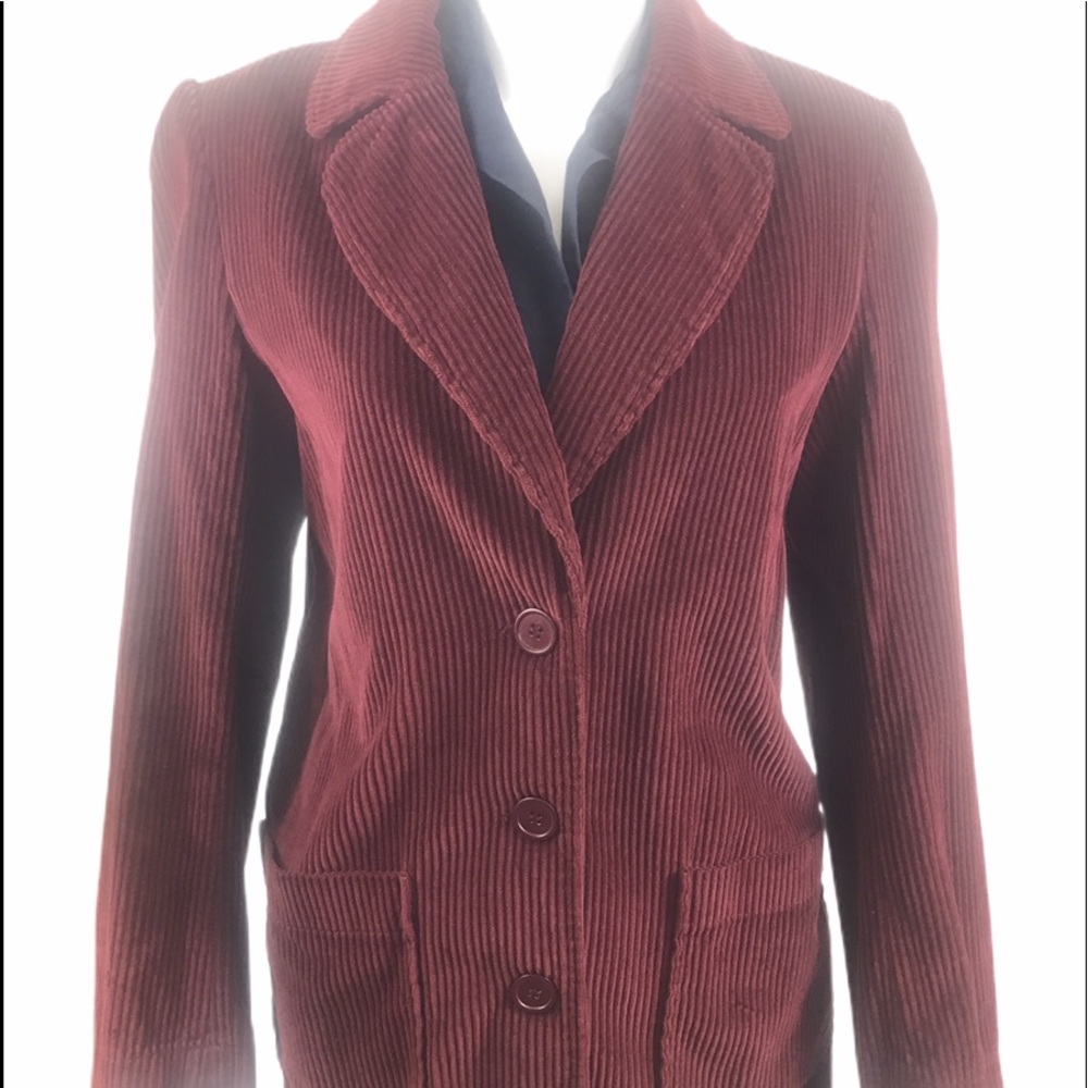 Vintage Mulberry Corduroy Blazer Size 6 Single Breast Academia